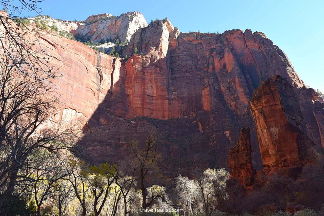 Temple of Sinawava in Zion National Park, Utah, US