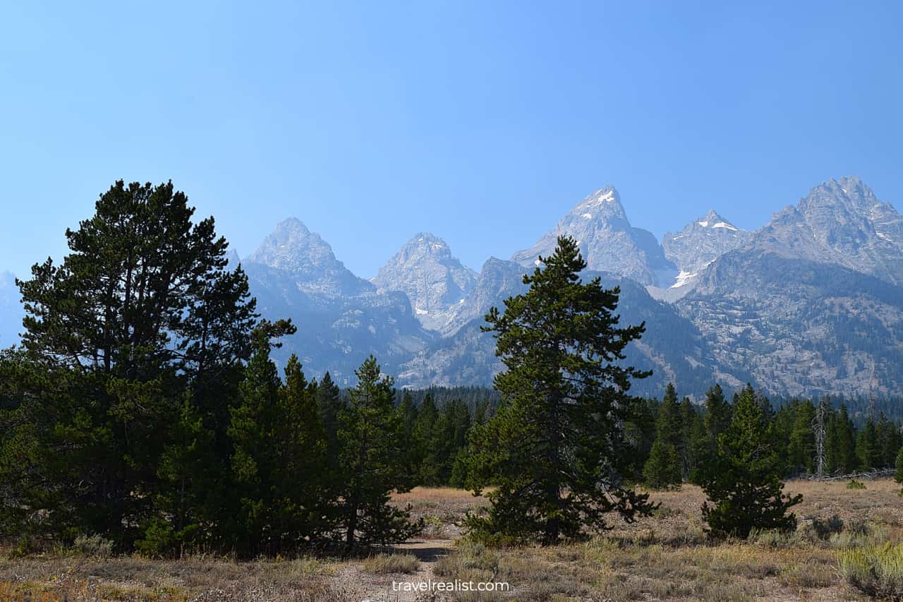 Teton range and peaks in full glory in Grand Teton National Park, Wyoming, US