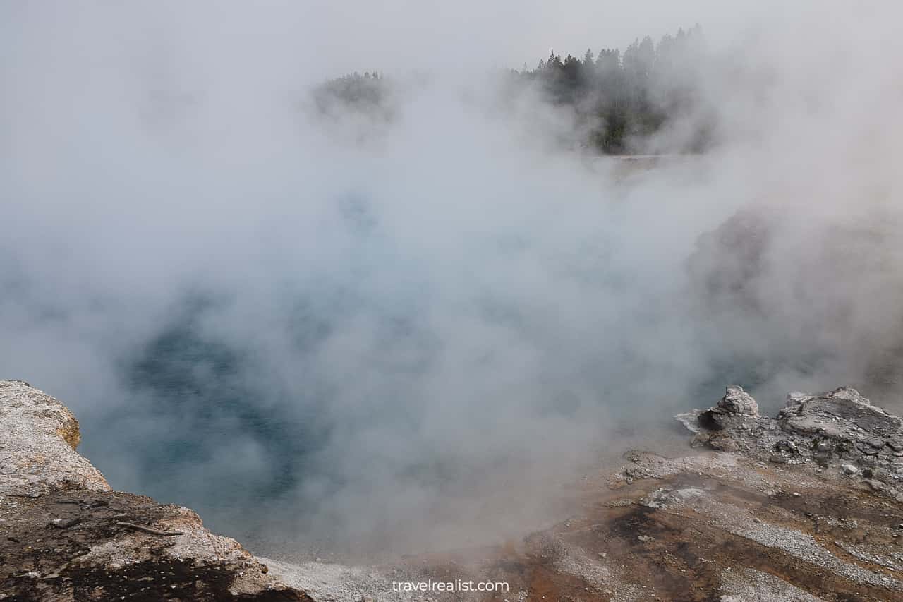 Hot springs at Midway Geser Basin in Yellowstone National Park, Wyoming, US