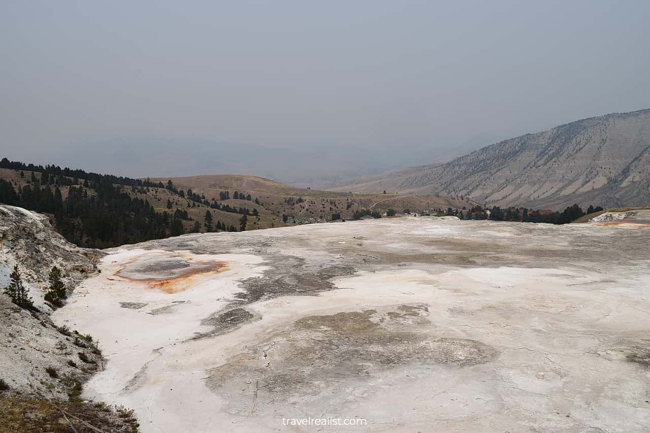 Mammoth Hot Springs Area in Yellowstone National Park, Wyoming, US