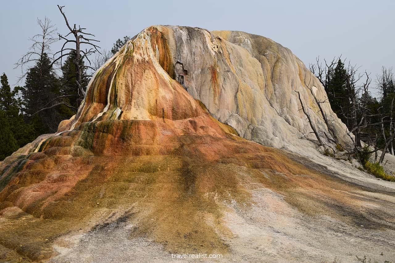 Upper Terraces at Mammoth Hot Springs in Yellowstone National Park, Wyoming, US